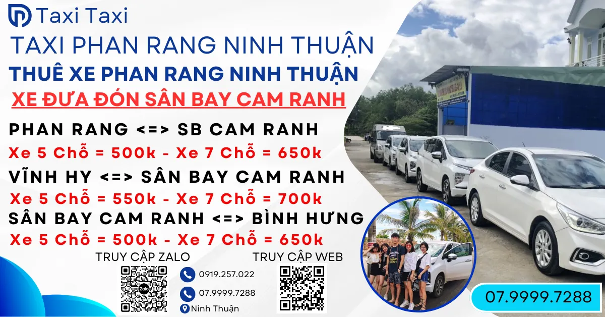 Taxi Ninh Thuận 07.9999.7288 2 taxi điện ninh thuận