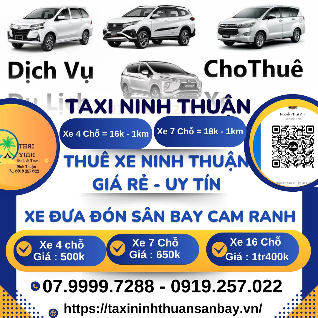 Taxi Ninh Thuận 07.9999.7288 12 taxi phan rang ninh thuận