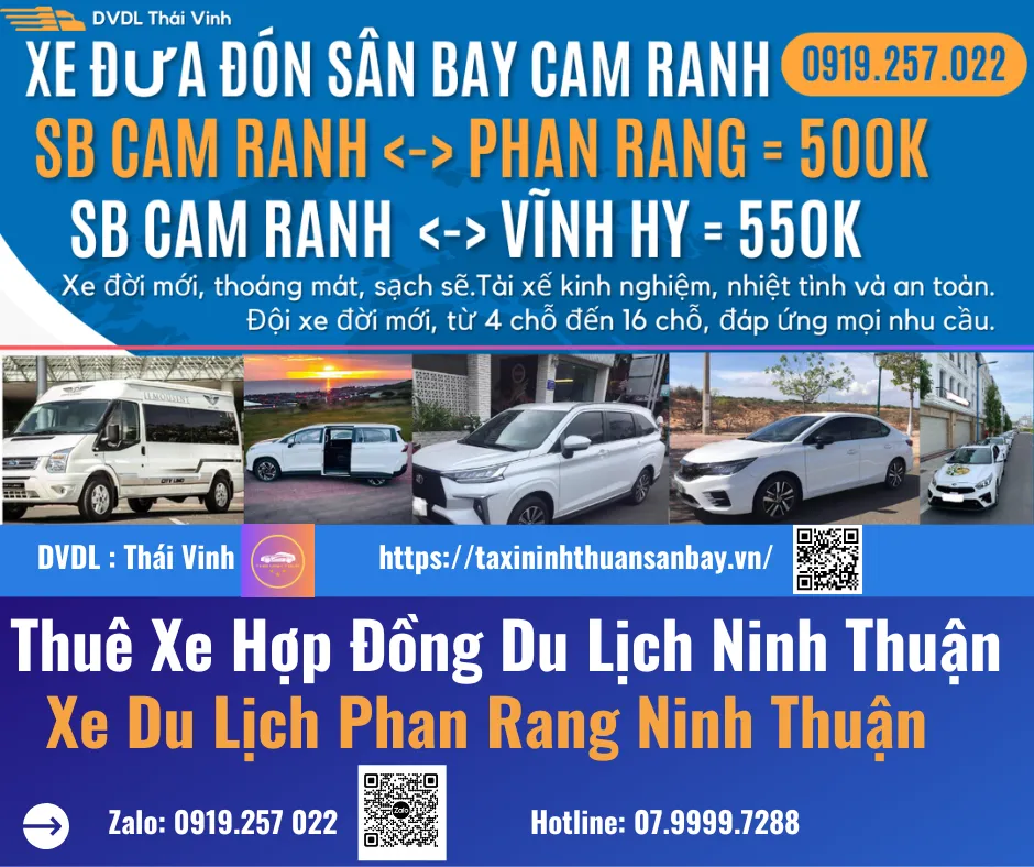 Taxi Ninh Thuận 07.9999.7288 11 Taxi Sân Bay Cam Ranh Về Vĩnh Hy