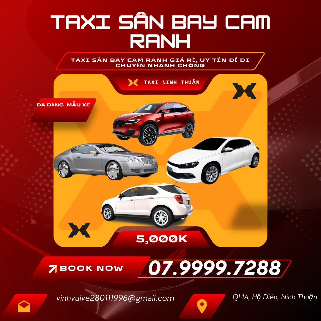 Xe Phan Rang Đi Sân Bay Cam Ranh - 07.9999.7288 4 xe đi sân bay cam ranh